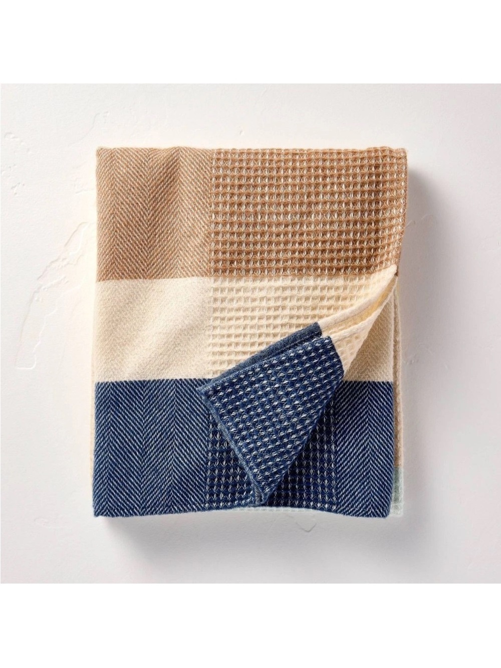 Striped Throw Blanket Cream/Blue - Hearth & Hand with Magnolia NEW W/ TAGS